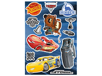 Stickere cameră băiat, decoraţiune cu maşini Cars 3, Komar, multicolor