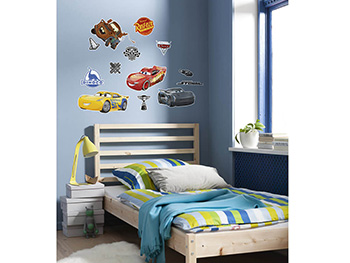 Stickere cameră băiat, decoraţiune cu maşini Cars 3, Komar, multicolor
