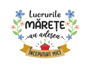 Sticker cu mesaj 'Lucrurile mărețe au adesea începuturi mici', decorațiune pentru școli și gradinițe sau camera copiilor, 80x120 cm, racletă de aplicare inclusă