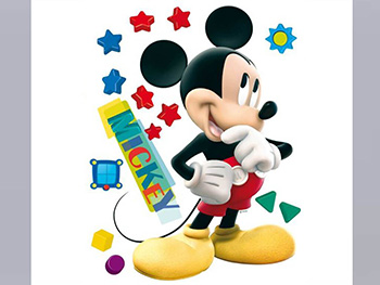 Sticker Mickey Mouse Stars, AGDesign, decorativ pentru camera copiilor, sticker multicolor