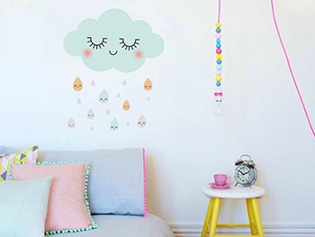 Sticker perete, Folina, Sleepy Cloud, pentru copii, racletă de aplicare inclusă.