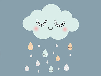 Sticker perete, Folina, Sleepy Cloud, pentru copii, racletă de aplicare inclusă. sticker-nor-sleep-8587