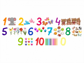 Stickere Numere cu multimi, Folina decor gradinita, multicolor