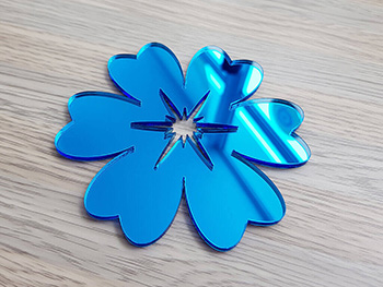 Set 10 stickere oglindă Floare, decorațiuni din oglindă acrilică albastră