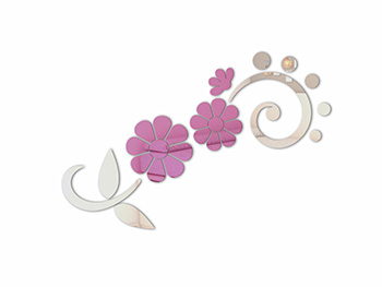 Decoraţiune perete floare mov, din oglindă acrilică mov şi argintie,100x70 cm decoratiune-perete-oglinda-mov-daisy-9227