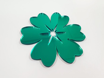 Set 3 Stickere oglindă Floare, decoraţiune din oglindă acrilică verde