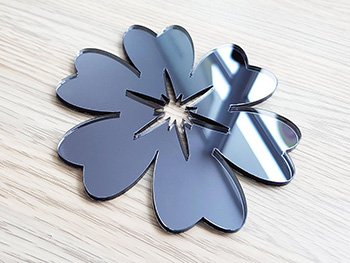 Set 10 stickere oglindă Floare, decorațiuni din oglindă acrilică gri