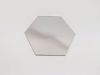 Set 5 Stickere oglindă Hexagon, Folina, din oglindă acrilică argintie, 10x12 cm