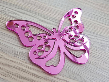 Sticker oglindă Fluture, Folina, decorațiune de perete roz, dimensiune sticker 12x9 cm