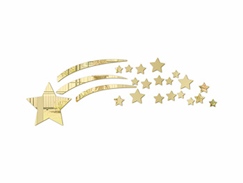 Stickere oglindă Wish, decoraţiune perete cu steluţe aurii, set 23 stickere sticker-oglinda-aurie-wish-6281