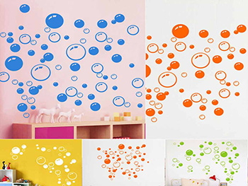 Sticker perete Bubbles, Folina, în formă de cercuri și buline, set 50 bucăți sticker-perete-bubbles-6157