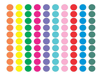 Set 100 buline autoadezive multicolore, Folina, diametru de 6 cm