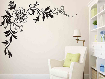 Sticker Decor floral negru