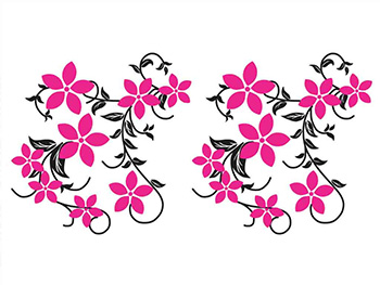 Sticker perete Ghirlandă, Folina, imprimeu floral, roz