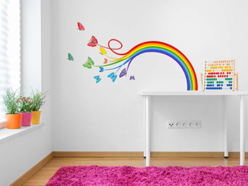 Sticker perete Fluturii curcubeu, Folina, multicolor