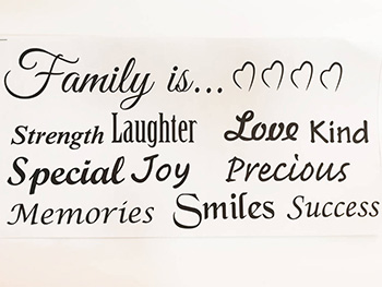 Sticker perete, Folina, Family is, negru, 30x60 cm