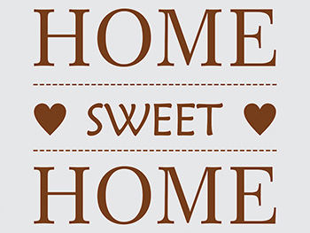 Sticker Home sweet Home, Folina, decorațiune perete maro, dimensiune sticker 50x50 cm