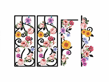 Sticker perete Suport flori, MagicFix, model floral, multicolor