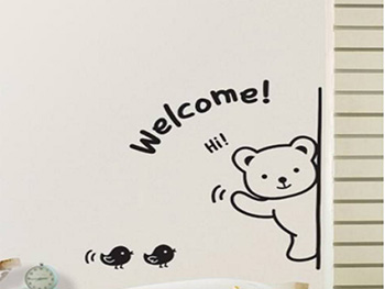 Sticker perete Welcome, Magicfix, negru