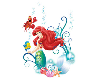 Sticker Mica Sirenă Ariel, Komar, pentru copii, multicolor