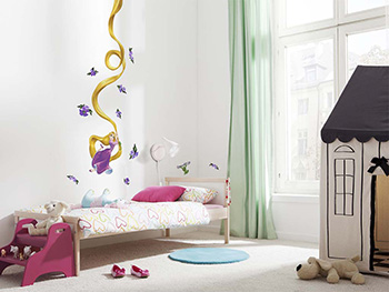 Sticker Rapunzel, Komar, decorațiune pentru copii, planșă sticker de 100x70 cm