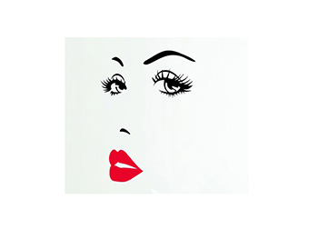 Sticker Salon de înfrumuseţare, Folina, model ochi şi buze