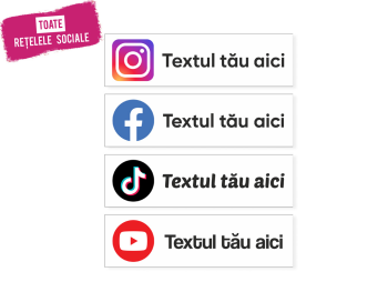 Sticker social media personalizat, color sau monocrom, ideal pentru publicitate, large size - 30x11 cm