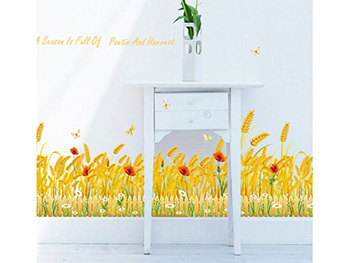 Sticker Spice de grâu şi maci, Folina, bordură decorativă autoadezivă, 90 cm