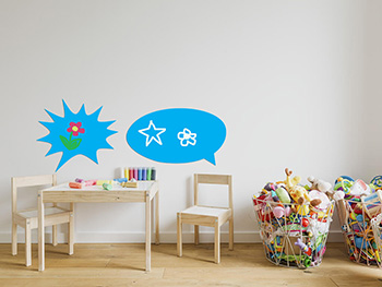 Sticker tablă de scris Bubble Blue, Aslan, decorațiune pentru copii, sticker autoadeziv