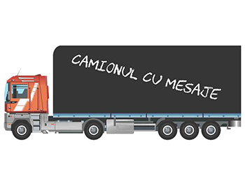 Sticker Camionul cu mesaje, Folina, tablă de scris, multicolor
