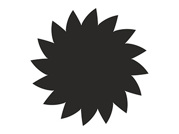 Sticker Floare, Folina, tip tablă de scris cu creta, negru