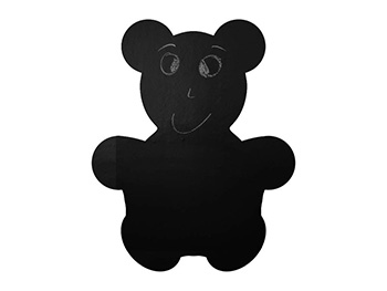 Sticker Ursuleț, Folina, tip tablă de scris cu cretă, negru, 45 x 36 cm