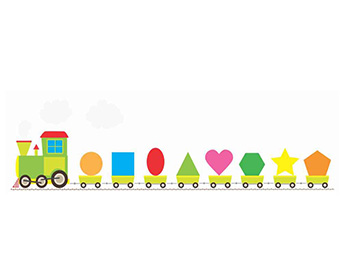 Sticker Trenuleţul formelor geometrice, Folina, pentru copii, multicolor