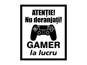 Sticker uşă Gamer la lucru, Folina, negru, 60x50 cm, racletă de aplicare inclusă sticker-usa-gamer-la-lucru-4348