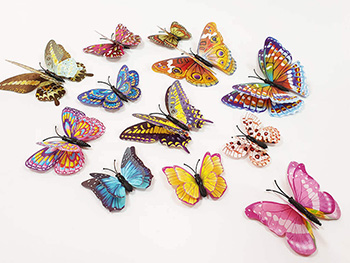 Stickere 3D Fluturi coloraţi Irene - set 12 bucăţi