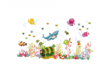 Stickere peşti coloraţi, Folina ZY1307, decor baie multicolor