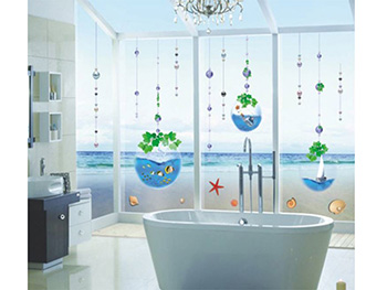 Stickere decorative cabină duş, Folina, globuri