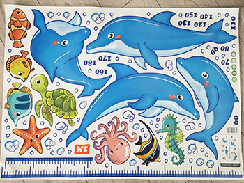 Sticker metru copii, Folina, model delfini