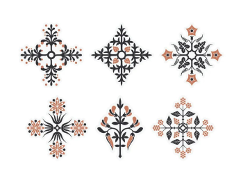 Set 6 stickere decorativ cu motive tradiționale românești