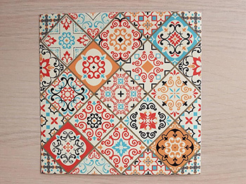 Set 15 stickere faianţă Sole, Folina, model patchwork colorat, 20x20 cm 