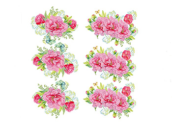 Set 6 stickere flori, Folina, decor floral Light Rose, planșă  95x100 cm