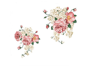 Stickere flori, Folina, decor floral bej, 75x95 cm