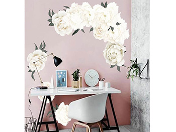 Stickere flori, Folina, decor floral crem