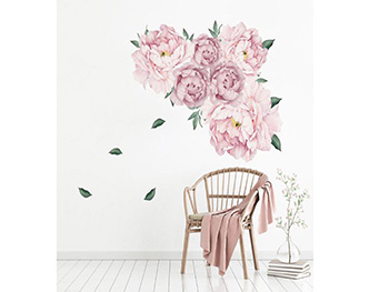 Stickere flori, Folina, decor floral roz