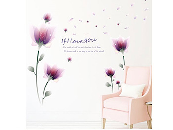 Stickere flori, Folina, decor violet