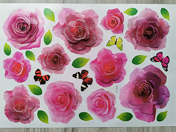 Stickere flori, Folina, trandafiri roz