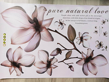 Stickere flori, Folina, decor floral gri, planşă cu 6 stickere