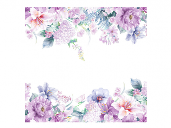 Stickere flori lila, Folina KSR37, 2 borduri decorative