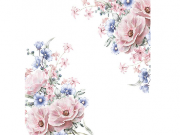 Stickere flori, Folina, decor cu roz şi mov