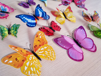 Set 12 Stickere 3D Fluturi coloraţi Dora